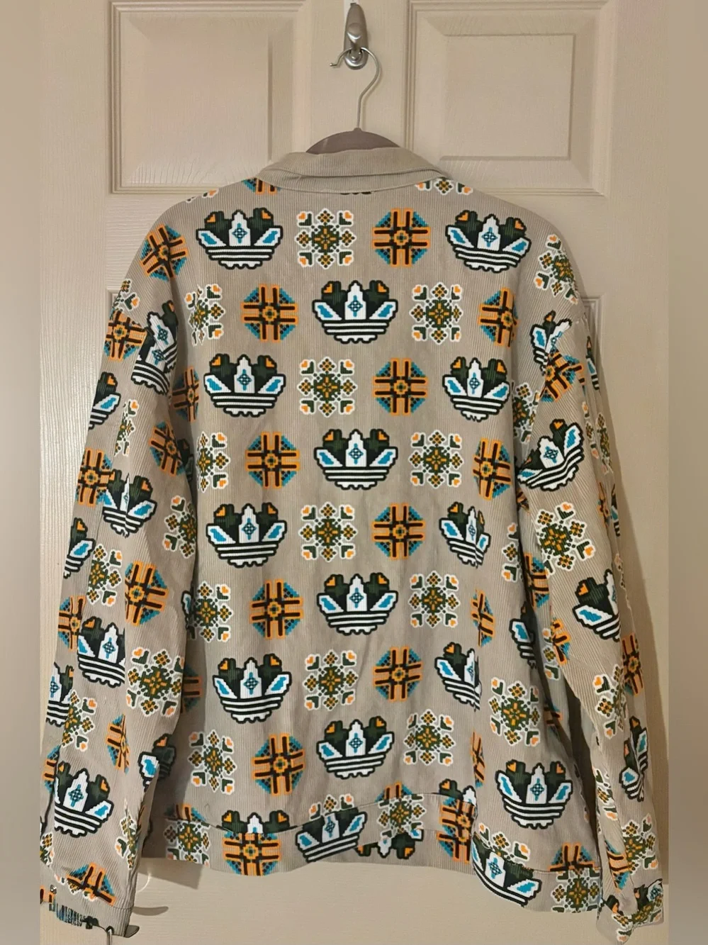 Adidas Originals Men’s 2XL Monogram All Over Print Loose Coach Tan Jacket JY2998